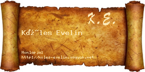 Köles Evelin névjegykártya