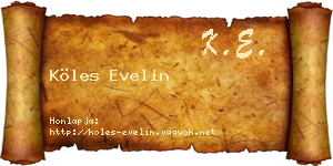 Köles Evelin névjegykártya