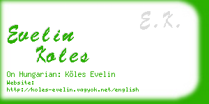evelin koles business card