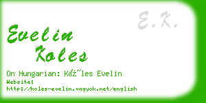 evelin koles business card